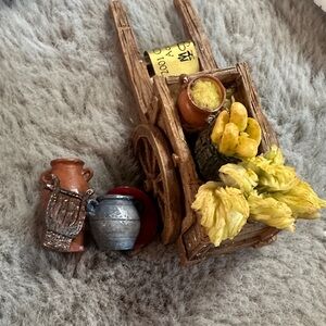 RARE! 2001- vintage Fontanini -Harvest Cart Set